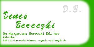 denes bereczki business card